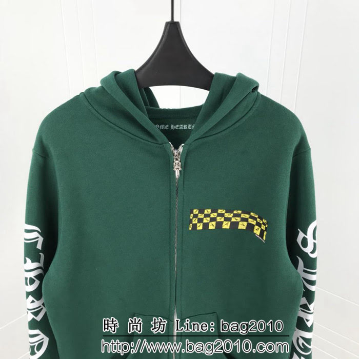 Chrome hearts 克羅心 18ss秋冬新款 梵文印花圖案 加絨加厚拉鏈衛衣 情侶款 ydi1298